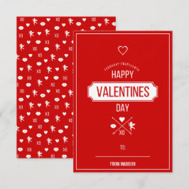 Valentine Symbols Classroom Valentine Card Inbjudningar