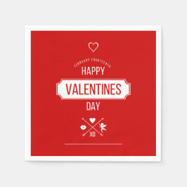 Valentine Symbols Valentine Day Papper Napkins Pappersservett