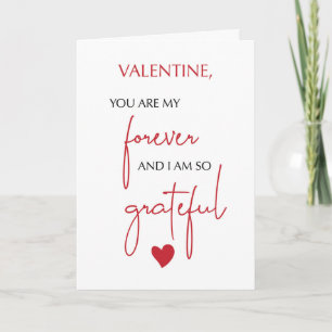 Valentine tacksam för Forever love Modern Minimal Kort