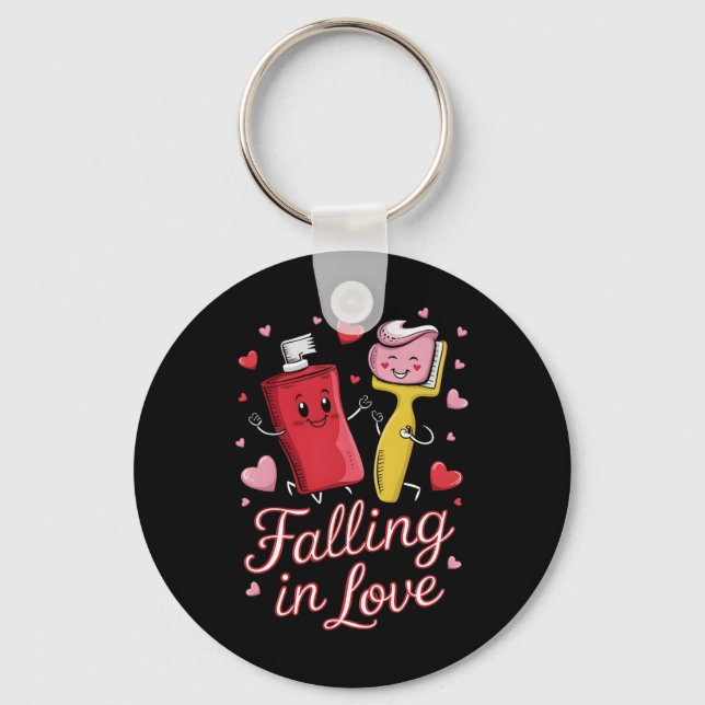Valentine Tandkräm Kärlek Tandrätter Faller Inl Nyckelring (Framsida)