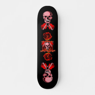 Valentine Tattoo Skull Heart Mini Skateboard Bräda 18,7 Cm