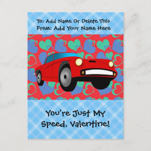 Valentine Tävling Car Helg Vykort