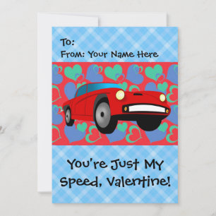 Valentine Tävling Car Julkort