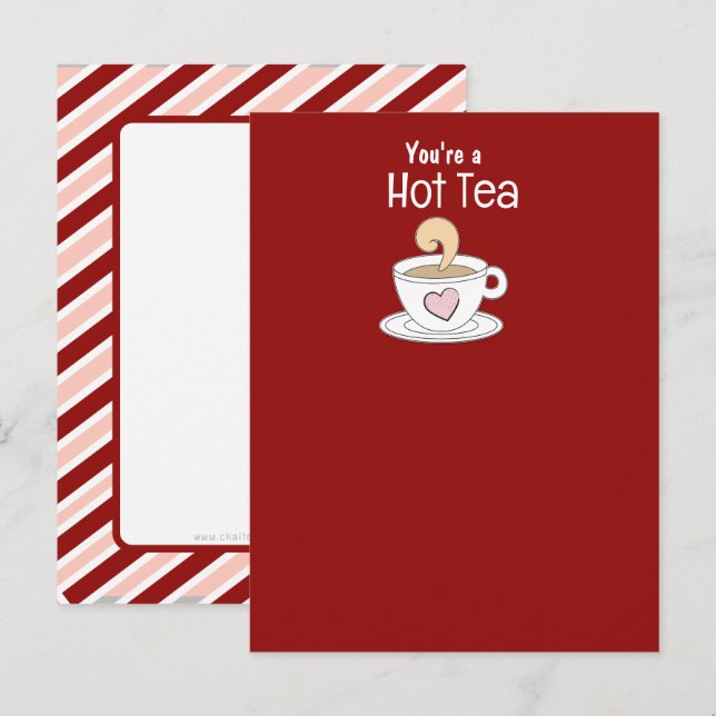 Valentine Tea Party Favor Vykort (Fram/baksida)