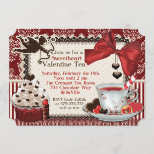 Valentine Tea Party-inbjudningar Inbjudningar