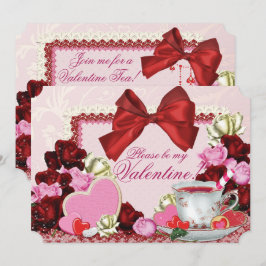 Valentine Tea Party-inbjudningar Inbjudningar