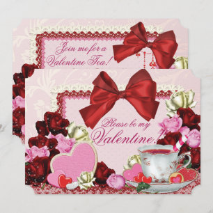 Valentine Tea Party-inbjudningar Inbjudningar
