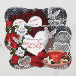 Valentine Tea Party-inbjudningar Inbjudningar