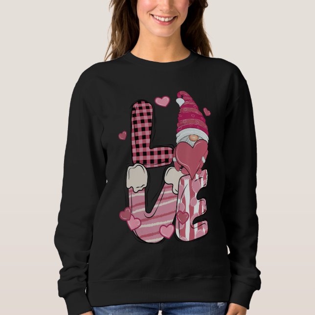 Valentine Teacher Squad Gnome Love Sweethearts Hea T Shirt (Framsida)
