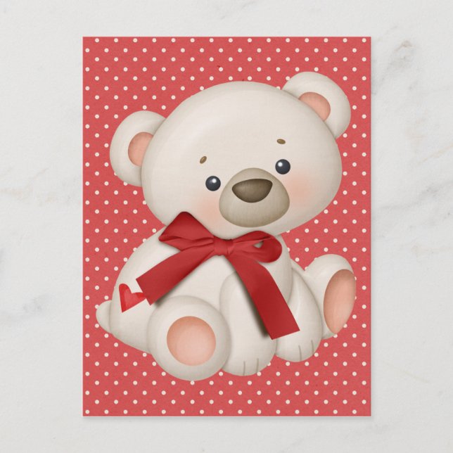 Valentine teddy helg vykort (Framsida)