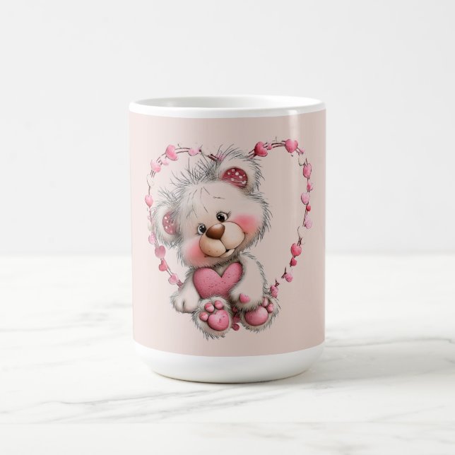 Valentine Teddy in Heart Frame Kaffemugg (Center)