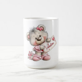 Valentine Teddy med hjärteskylt Kaffemugg
