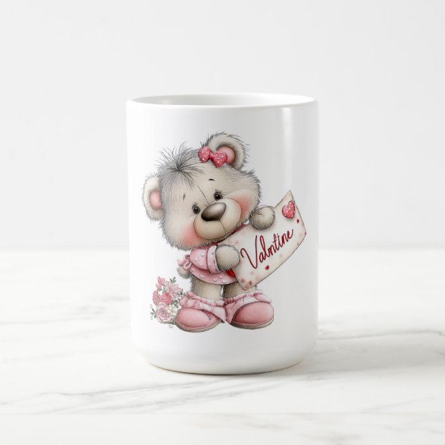 Valentine Teddy med hjärteskylt Kaffemugg (Center)