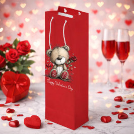 Valentine Teddybjörn med ros och hjärtan