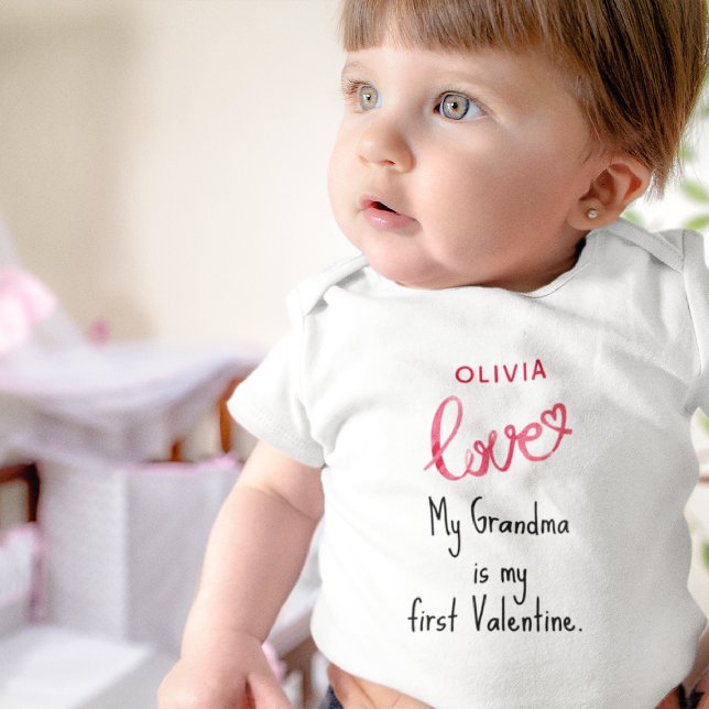 Valentine Theme Red Kärlek Newborn-Småbarn Bodydrä T Shirt (Skapare uppladdad)