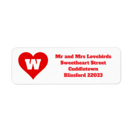 Valentine Themed Address Label Returadress Etikett