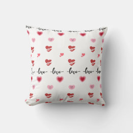 Valentine Throw Pillow love text Kudde