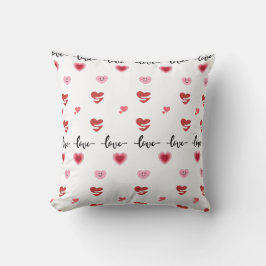 Valentine Throw Pillow love text Kudde