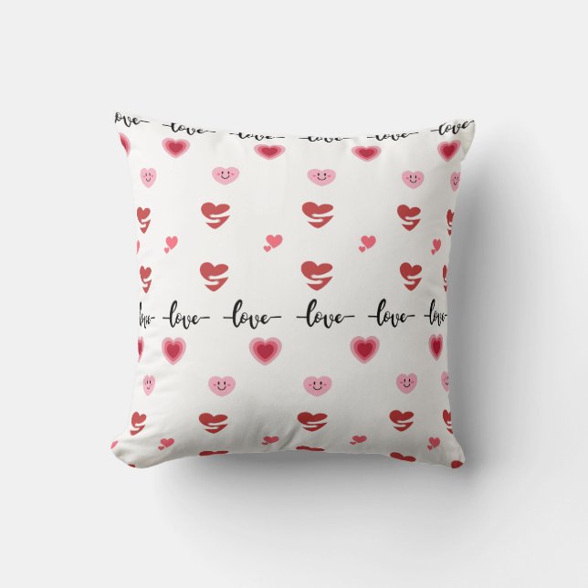 Valentine Throw Pillow love text Kudde (Framsida)