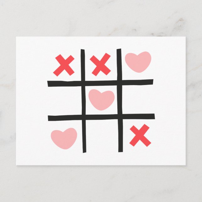 Valentine Tic Tac Toe Vykort (Framsida)