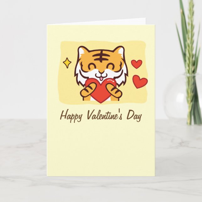 Valentine Tiger Card Helgkort (Framsida)