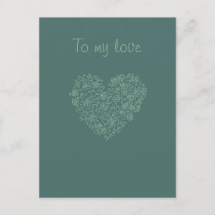 Valentine till mitt Kärlek hjärta Teckning Helg Vykort