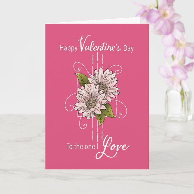 Valentine till One I Rosa Flowers Kort (Orkide)