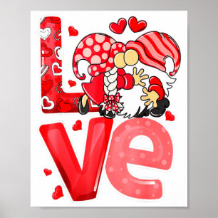 Valentine Tomtar Som Håller Hjärtan Valentines Dag Poster