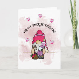 Valentine Tomte, 5" x 7" Vikbart gratulationskort Kort