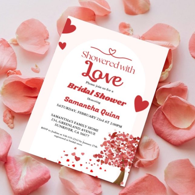Valentine träd i Möhippan för hjärtbåge Inbjudningar (Skapare uppladdad)