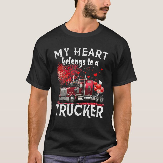 Valentine Trucker, mitt hjärta hör till att vara e T Shirt (Framsida)
