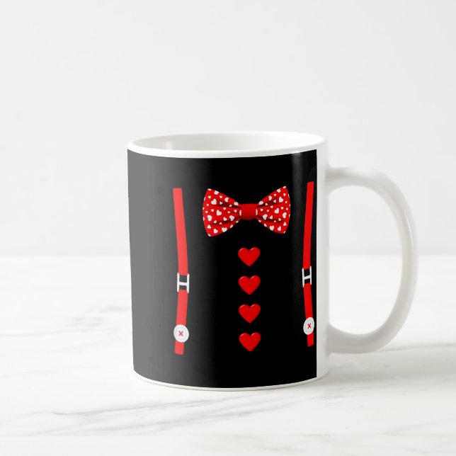 Valentine Tuxedo Heart Outfit Funny Love  Kaffemugg (Höger)