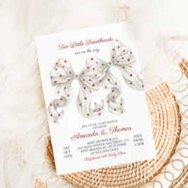 Valentine Tvillingar Baby Shower Inbjudningar
