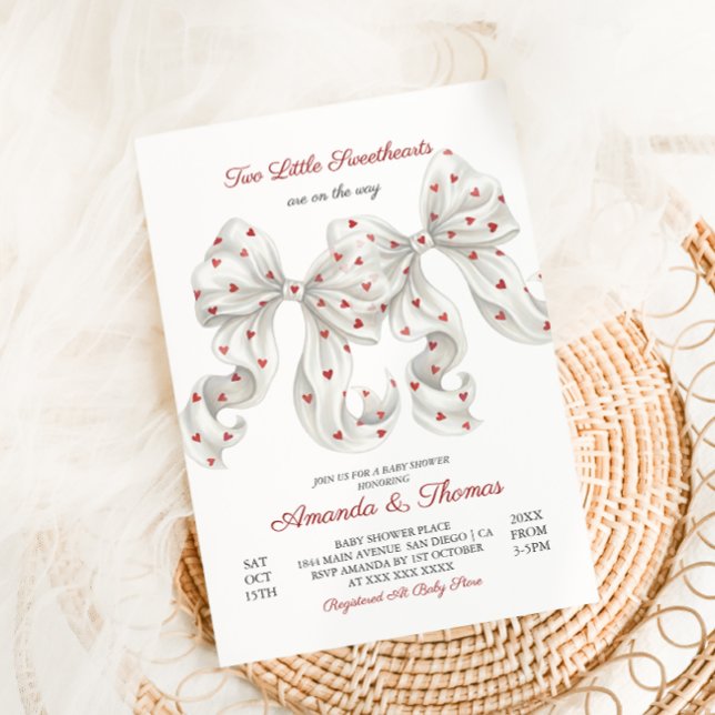 Valentine Tvillingar Baby Shower Inbjudningar (Skapare uppladdad)