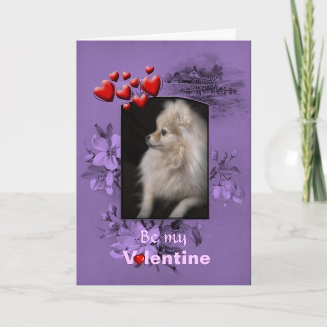 Valentine, tyvärr, Cute Pomeranian Puppy Helgkort (Framsida)
