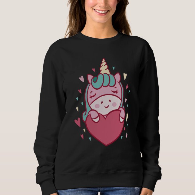 Valentine Unicorn  Valentine´s Day T Shirt (Framsida)