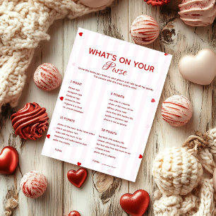 Valentine vad har du i din handväska baby shower s