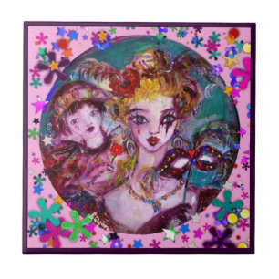 VALENTINE VENETIAN MASQUERADE CONFETTI KAKELPLATTA