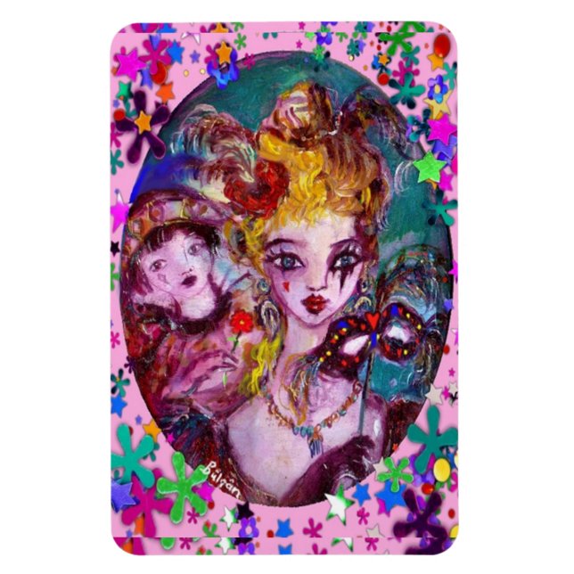 VALENTINE VENETIAN MASQUERADE CONFETTI MAGNET (Vertikal)