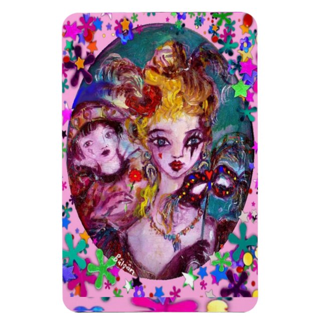 VALENTINE VENETIAN MASQUERADE CONFETTI MAGNET (Vertikal)