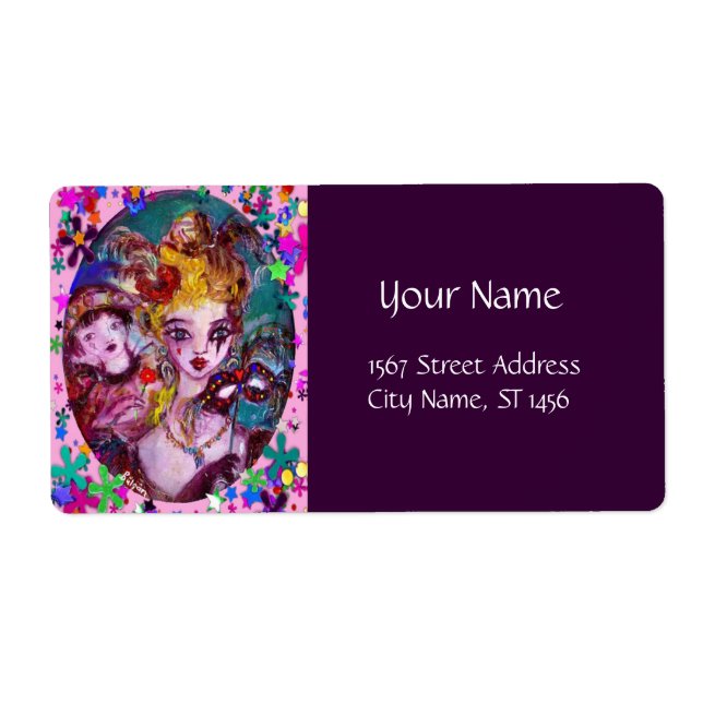 VALENTINE VENETIAN MASQUERADE MASKS AND CONFETTI FRAKTSEDEL (Framsidan)