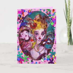 VALENTINE VENETIAN MASQUERADE MASKS AND CONFETTI HELGKORT