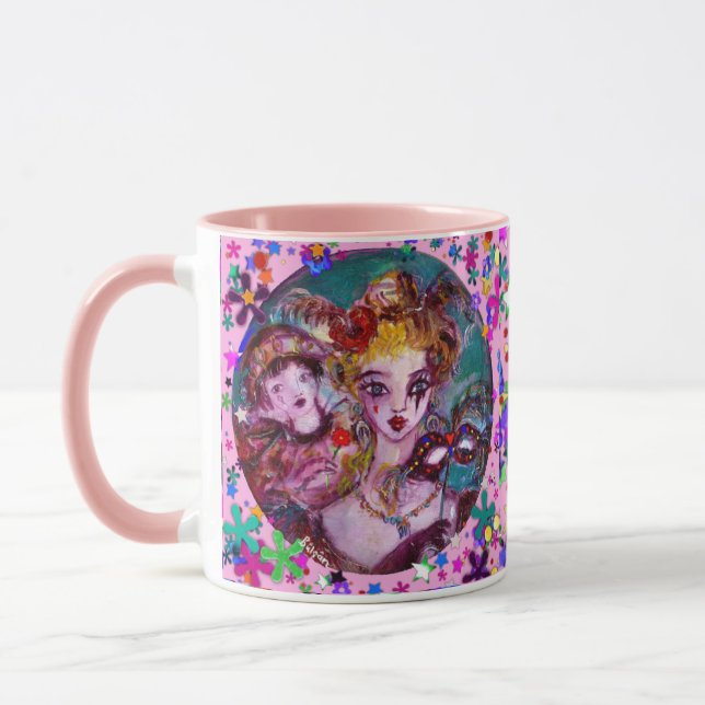 VALENTINE VENETIAN MASQUERADE MASKS AND CONFETTI MUGG (Vänster)