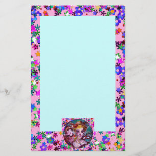 VALENTINE VENETIAN MASQUERADE MASKS,ROSA CONFETTI BREVPAPPER