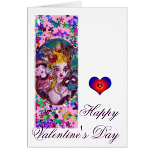 VALENTINE VENETIAN MASQUERADE MONOGRAM I BREV HÄLSNINGSKORT