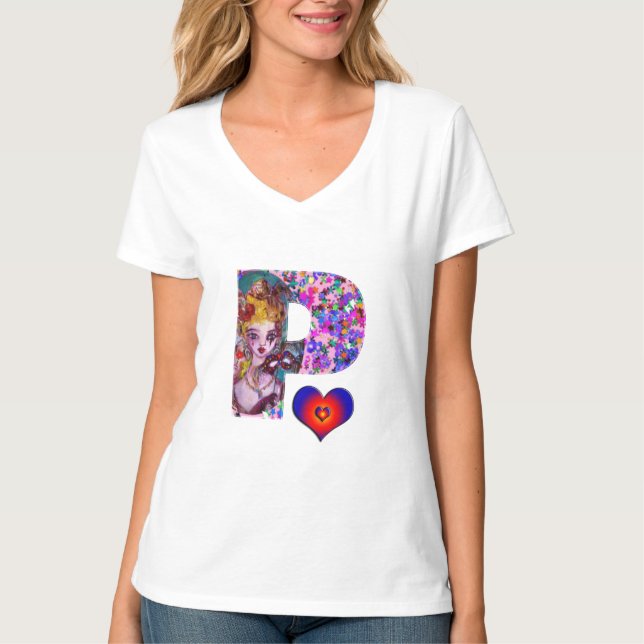 VALENTINE VENETIAN MASQUERADE MONOGRAM P BREV TEE (Framsida)