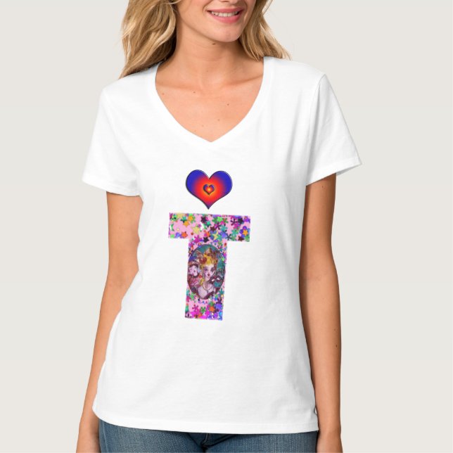 VALENTINE VENETIAN MASQUERADE MONOGRAM T BREV SHIRT (Framsida)