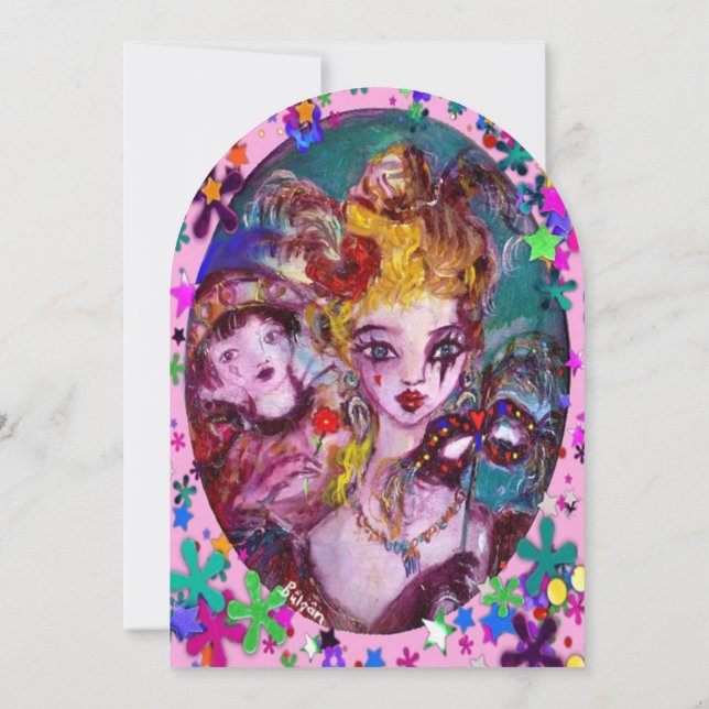 VALENTINE VENETIANSK MASKERADFEST INBJUDNINGAR (Baksida)