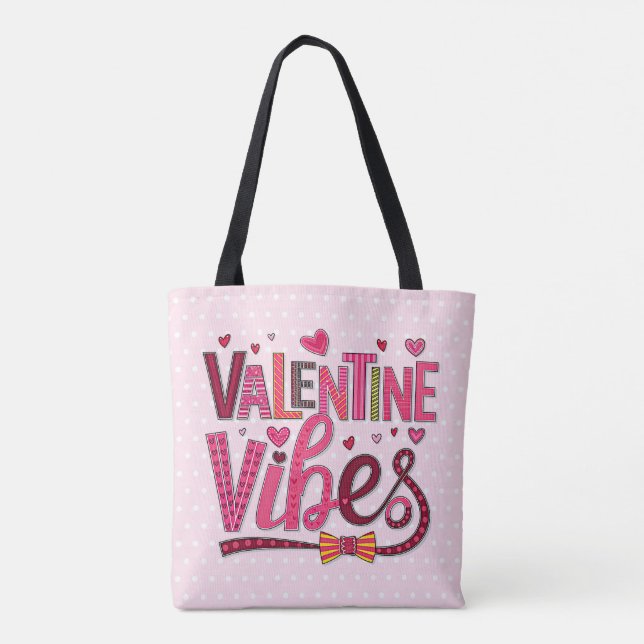 Valentine Vibes Tote Tygkasse (Baksida)