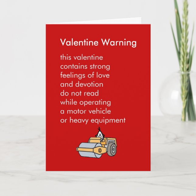 Valentine Warning - en lustig Alla hjärtans dag-di Helgkort (Framsida)